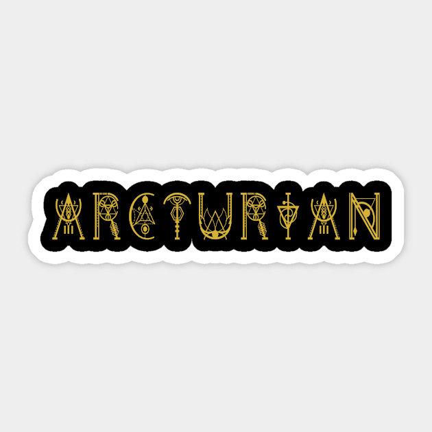 Arcturian Starseed In Sacred Geometry Ancient Script Sticker by BamBam